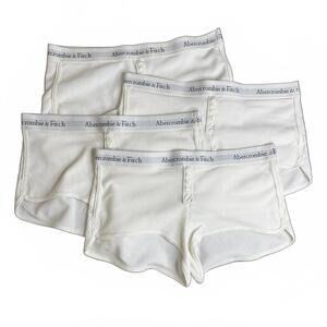 Abercrombie & Fitch Women's White Waffle Knit Boy Shorts (4 Pack)